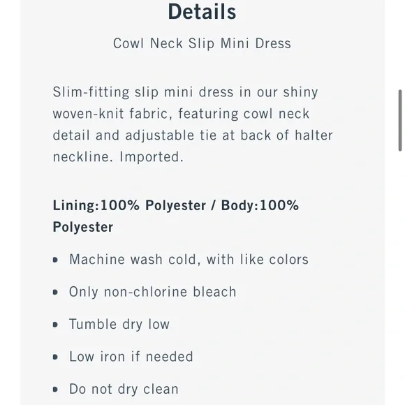 ✨ Abercrombie & Fitch Cowl Neck Slip Mini Dress - Picture 12 of 12